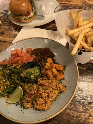 Mexican superbowl and fries  at Lounges - Curio Lounge in Stroud