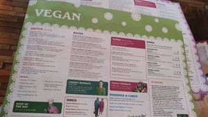 Vegan menu at Lounges - Curio Lounge in Stroud