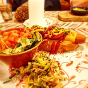 Moving Mountains hotdog at Lounges - Curio Lounge in Stroud