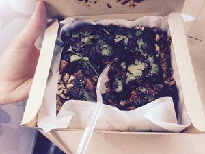 Black beans with brown rice - yummy! at LEON in Folkestone