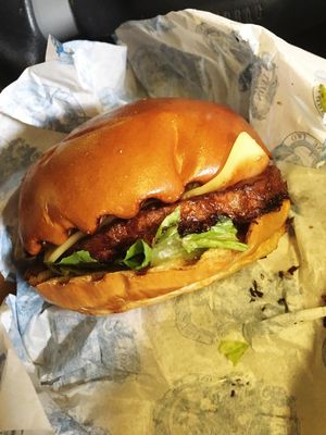 New vegan burger. Delicious ! at LEON in Folkestone