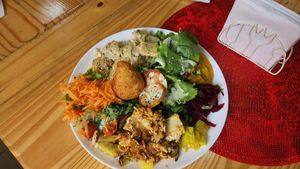 first round of the buffet. so delicious and nourishing. highly recommended. at Edi Sabor Natural in Manaus