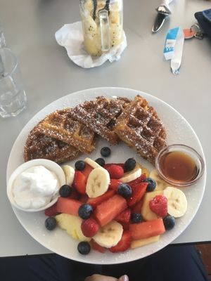 Waffles with coconut yoghurt at Waffle on Cairns in Cairns