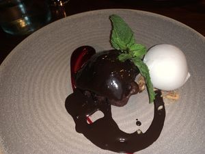 Chocolate brownie  at Freddy's Restaurant in Limerick