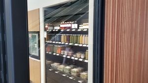 Looking in at EarthBar - Century City in West Los Angeles