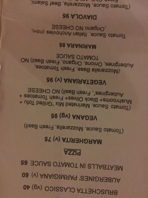 Menu  at Classico Italiano in 