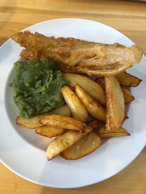 Banana blossom and chips at Vegan All Sorts in Saltaire