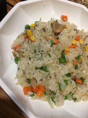 Vegetable fried rice - no eggs, no fish soup  at Bell Cafe in Nikko