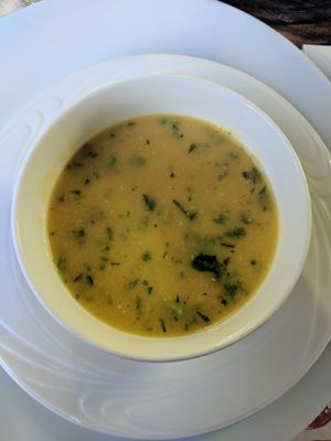 Delicious lentil soup at El Galil in Amirim