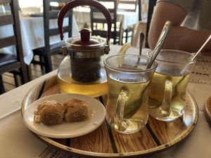 Tea and sweets  at El Galil in Amirim