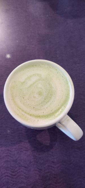 Matcha latte with oat milk at The Nova Cafe in Bozeman