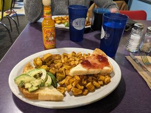 basic vegan plate - well-seasoned & hit the spot for basic! : ) at The Nova Cafe in Bozeman