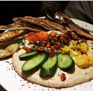 Rosemary white bean purée w/chili oil at Elf Cafe in Los Angeles