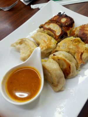 Potato dunplings at Momo Ghar in Columbus