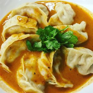 Vegan dumplings - so tasty! at Momo Ghar in Columbus
