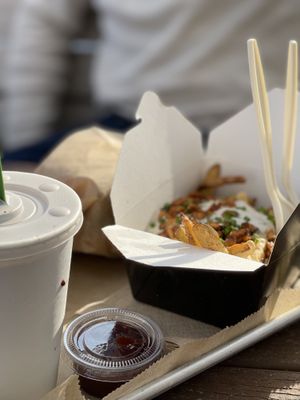 Weekly special: loaded baked potato fries at E Burger in Columbus