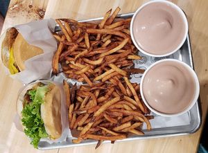 Burgers + fries + shakes at E Burger in Columbus