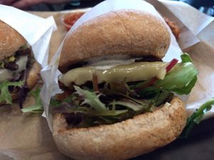Bacon ranch tender burger at E Burger in Columbus