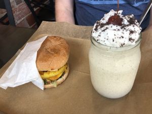 Hawaiian Burger & PB and Cookies Shake at E Burger in Columbus