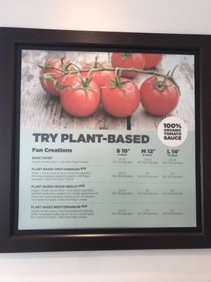 Vegan Menu at Panago Pizza in Port Alberni