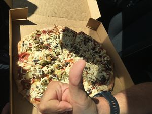 Vegan custom pizza  at Panago Pizza in Port Alberni