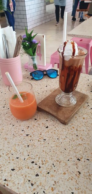 Granita and iced chocolate (glass is filled with ice cubes) at Kynd Community - Seminyak in Seminyak