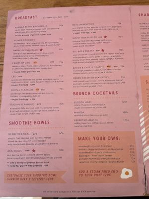 Menu with the prices   at Kynd Community - Seminyak in Seminyak