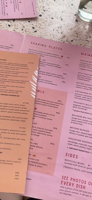 Menu (sorry for bad photo)  at Kynd Community - Seminyak in Seminyak