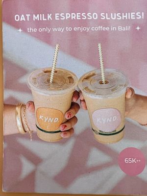 Delicious range of coffees, teas with plant based milk. at Kynd Community - Seminyak in Seminyak