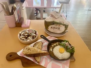 shakshuka and smashed potatoes   at Kynd Community - Seminyak in Seminyak