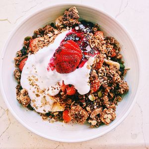 Granola, coconut yoghurt and berries at Kynd Community - Seminyak in Seminyak
