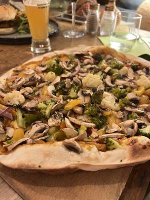 Vegan tarte flambee  at La Cour des Anges in Colmar