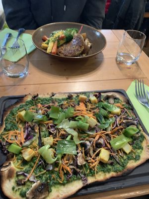 Galette and flammkuchen. Delicious  at La Cour des Anges in Colmar