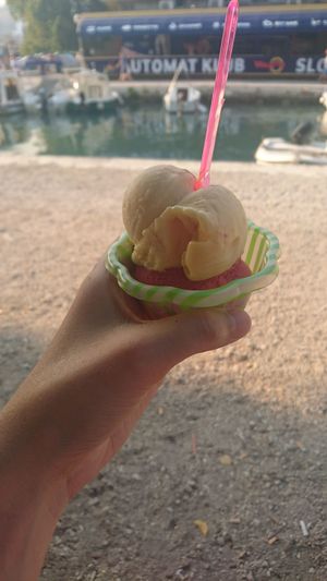 Delicious vegan sorbet ice creams at Gelato Bar Bella in Trogir