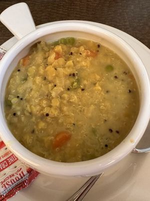 Lentil quinoa soup   at Obsidian Dining Room @ Old Faithful Snow Lodge in Yellowstone National Park