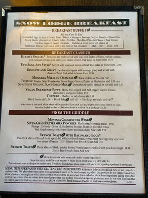   at Obsidian Dining Room @ Old Faithful Snow Lodge in Yellowstone National Park