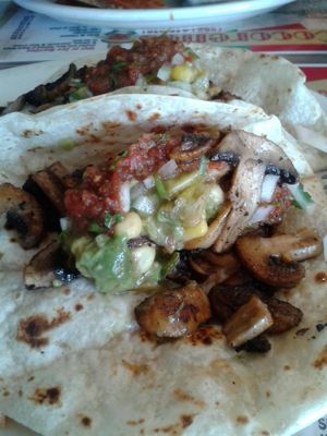 blackened mushroom tacos combo at Cocorenos in Long Beach