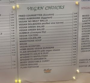 Separate vegan menu !! at Sagittarius Restaurant in Kos