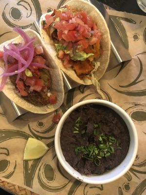 Tacos and beans! at All Mex'D Up Taco Shop in Port Alberni