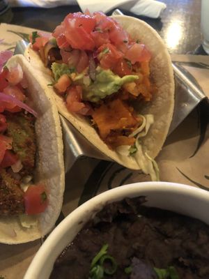 Veggie taco and dairy! at All Mex'D Up Taco Shop in Port Alberni