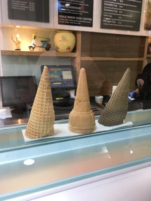 Vegan cones at E Cosi Gelateria in Paphos