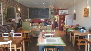 Inside at Green Onions Cafe in West Kirby