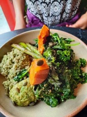 Kale, quinoa and avocado salad at Buddha Bowl Cafe in Newtown