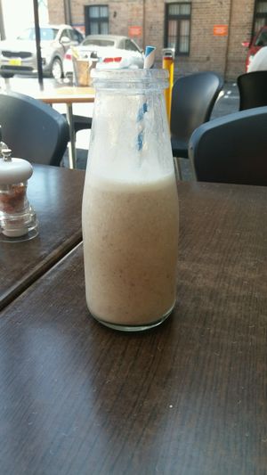 banana smoothie at Buddha Bowl Cafe in Newtown