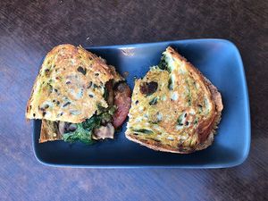 Mushroom toasted  sandwich at Buddha Bowl Cafe in Newtown