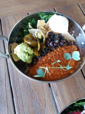 Nacho bowl at Buddha Bowl Cafe in Newtown