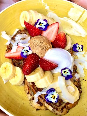 Banana & Coconut French Toast at Buddha Bowl Cafe in Newtown
