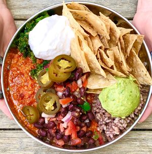 Nacho Bowl at Buddha Bowl Cafe in Newtown