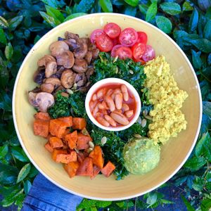 Epic Vegan Brekky Bowl at Buddha Bowl Cafe in Newtown