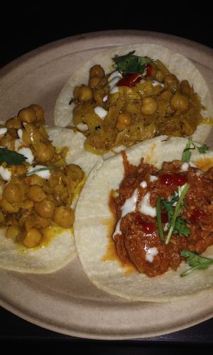 Veggie tacos at EBN's Vegan Cuisine in Charlotte